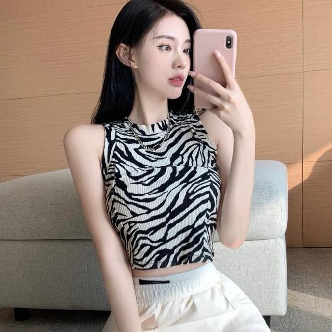 COD- Tanktop Kamisol Rajut - Atasan Rajut -Tangtop Korea Rajut (4 Motif) -Atasan Crop Top Motif KAL