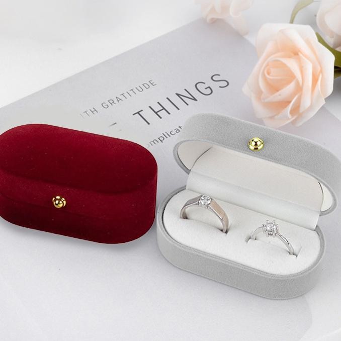 Kotak Cincin Couple Ring Box 2 Cincin Beludru Cincin Couple Jewelry Set Box