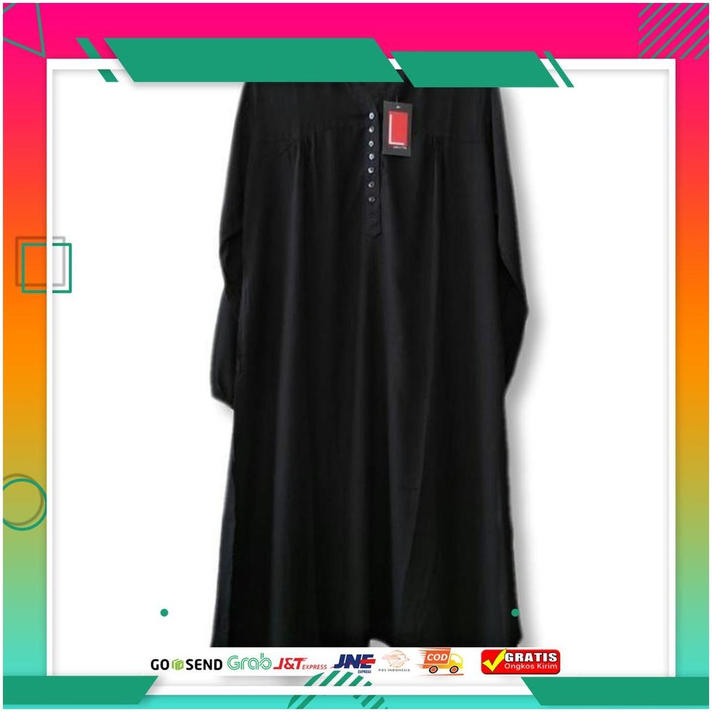 Tunik Polos Jumbo Katun Rayon Hitam Grab