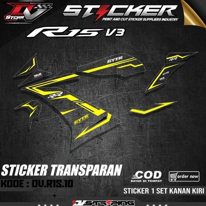 PREMIUM STICKER STRIPING VARIASI SEMIFULL R15 V3 / R15 VVA-STIKER TRANSPARAN MOTOR R15 V3 Motorcycle