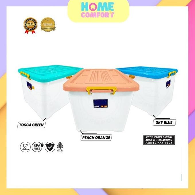 TERBARU - Container Box Plastik Jumbo 36-156L / Kotak Penyimpanan Barang / Kotak Penyimpanan Makanan