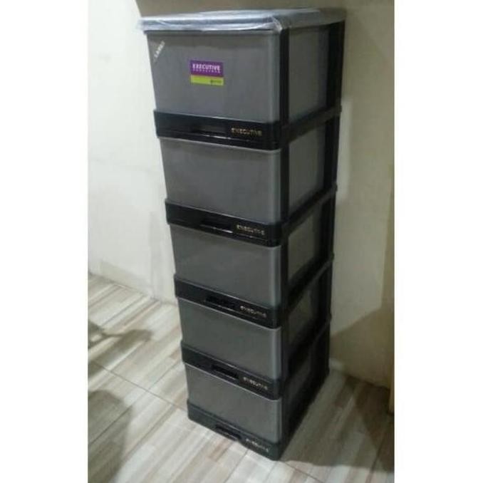 TERLARIS - Lemari Pakaian Plastik Laci 5 susun Besar/Laci Plastik Susun 5