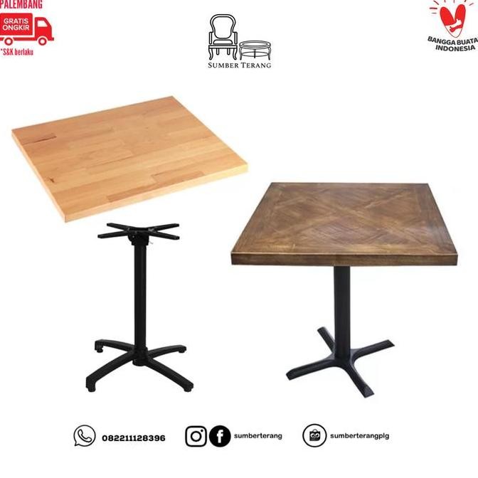 TERMURAH - Meja Cafe Industrial Minimalis Meja Makan Kaki Besi Meja Restoran