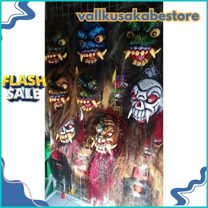 MURAH GEDRUKAN TOPENG MOSTER GEDRUK /TOPENG SPON MAINAN GIGI KAYU SERAM /TOPENG GERDUK