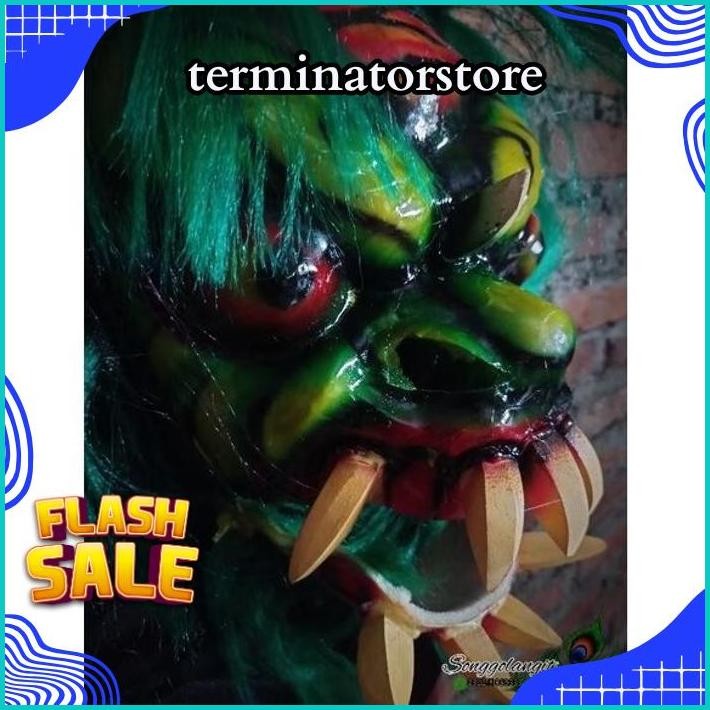 DISKOM GEDRUKAN TOPENG MOSTER GEDRUK /TOPENG SPON MAINAN GIGI KAYU SERAM /TOPENG GERDUK