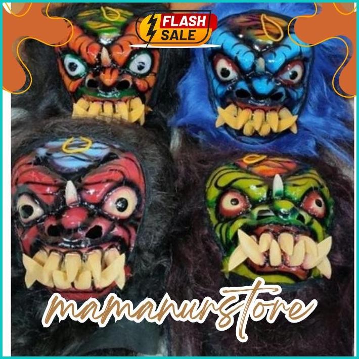 MURAH Topeng Buto Gedruk Mainan Anak Seram Asli Kayu