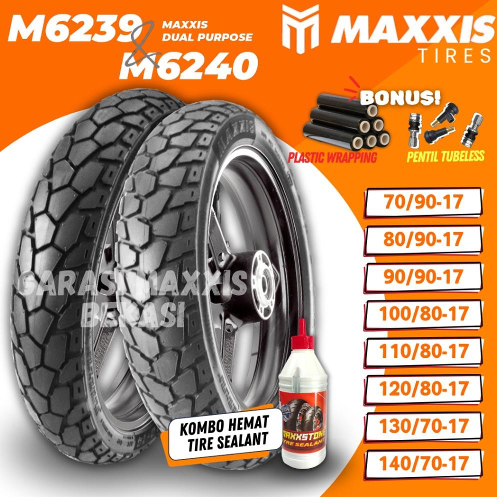 [READY COD] BAN MAXXIS M6239/40 ON/OFF ROAD TUBELESS ( 70/90-17 / 80/90-17 / 90/90-17 / 100/80-17 / 