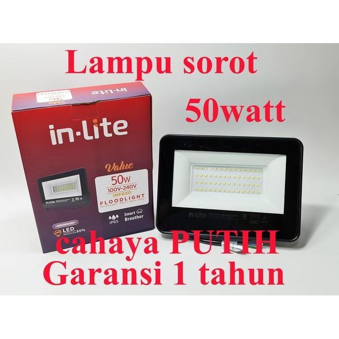 Ready Lampu Sorot 50Watt Putih Led Inlite Value Inf030 In-Lite Floodlight
