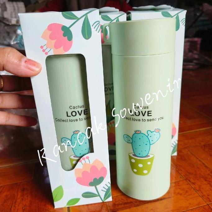 Isi 10 Pcs Souvenir Botol Minum Kaca Motif Kaktus 450Ml Kemas Box Souvenir Pernikahan Khitanan Ulang