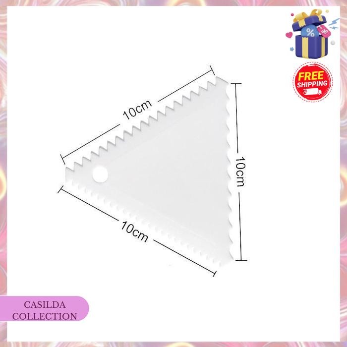 ALAT SCRAPE UNTUK MERATAKAN FONDANT KRIM TART SEGITIGA GERIGI 936 PRODUK PILIHAN