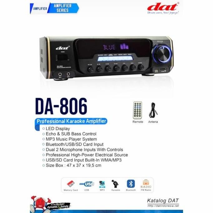 Power Amplifier Karaoke Dat Da 806 Bluetooth Usb Original Dat Da806