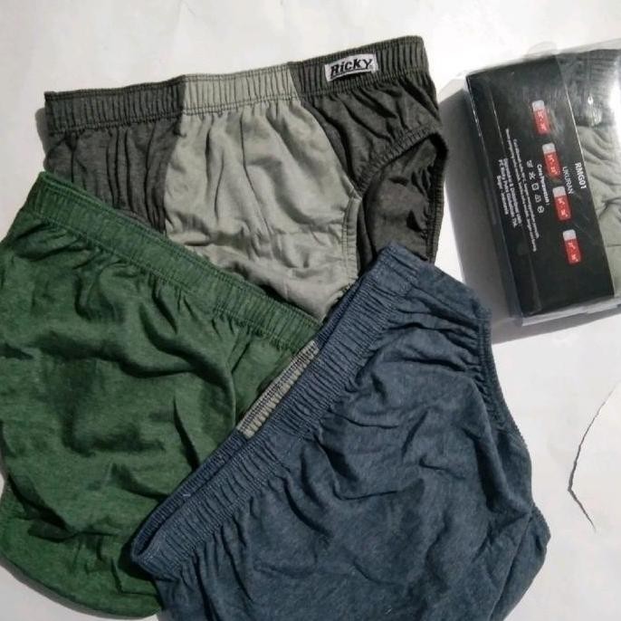 Promo Celana dalam pria bahan katun size M L XL merek Ricky Celana Dalam Pria COD