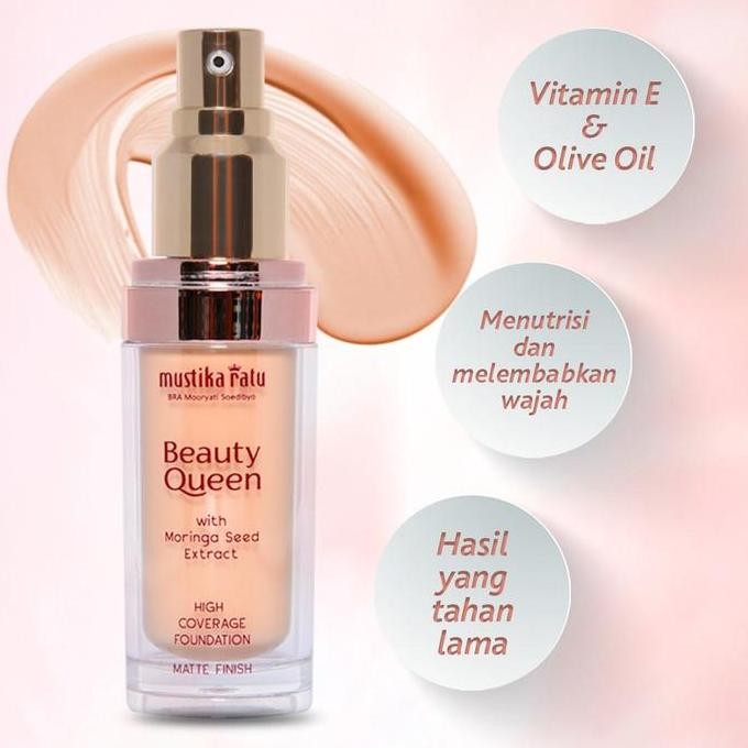 Beauty Queen High Coverage Foundation Matte Finish Spf30 Mustika Ratu