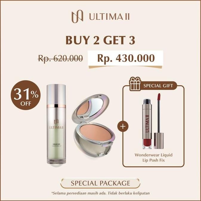 [B2G3] Ultima Ii Delicate Under Makeup Tint Aquafleur + Delicate Cream Powder Free Wonderwear Liquid