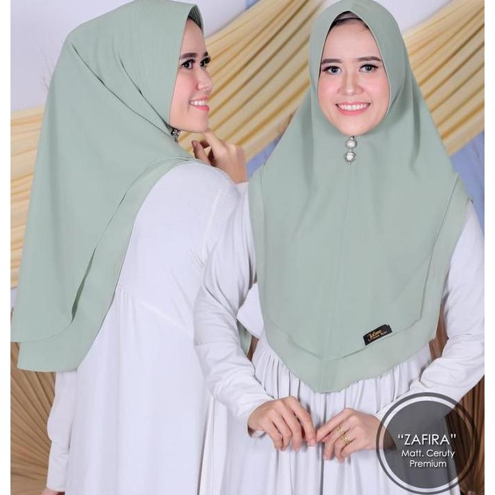 Promo khimar zafira ceruty babydoll / Hijab 2 Layer / Jilbab Pet Antem / kerudung instan COD