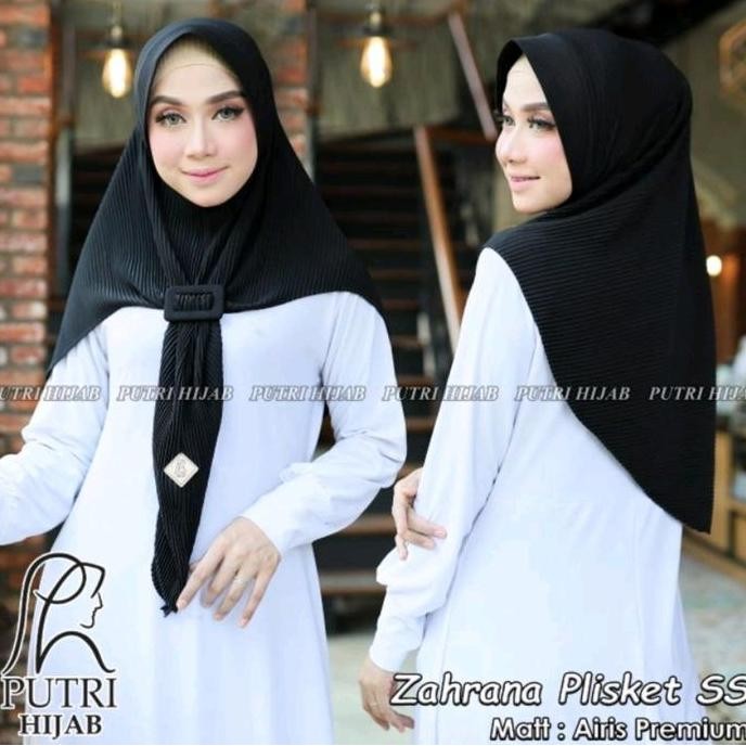 Promo ZARELLMOUSLEM - BERGO PLISKET GESPER / JILBAB PLISKET JERSEY Cantik Lembut Nyaman Tebal Mewah 