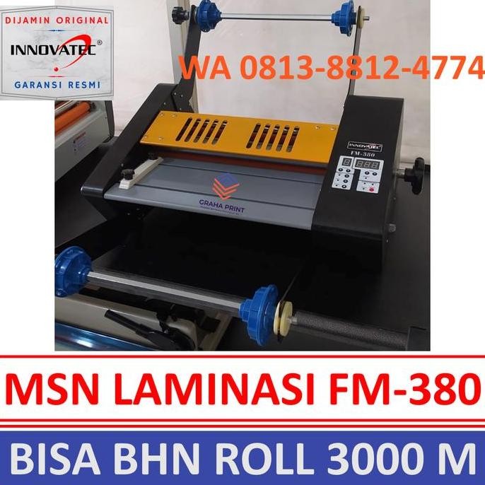 Mesin Laminating Dingin Panas Roll FM 380 Alat Laminasi Matte Doff A3 BIN