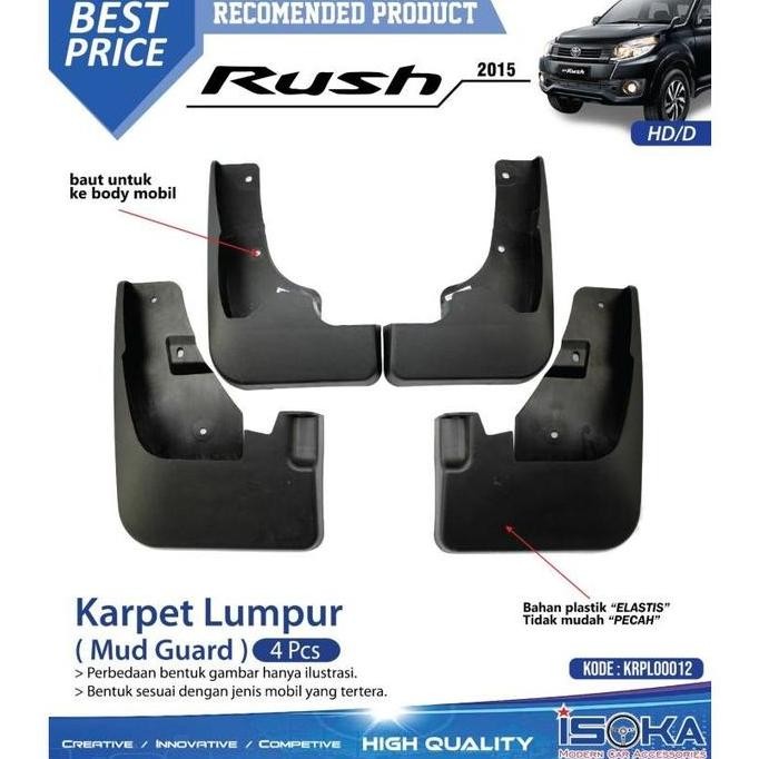 Mudguard Mud guard Karpet Lumpur RUSH TERIOS 2015 - 2017 - ISK FORSALE