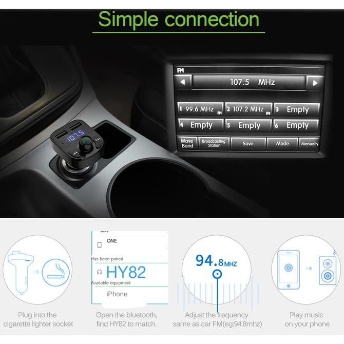 Blutooth Audio Receiver Fm Bluetooth Bloototh Blutut Usb Car Charger
