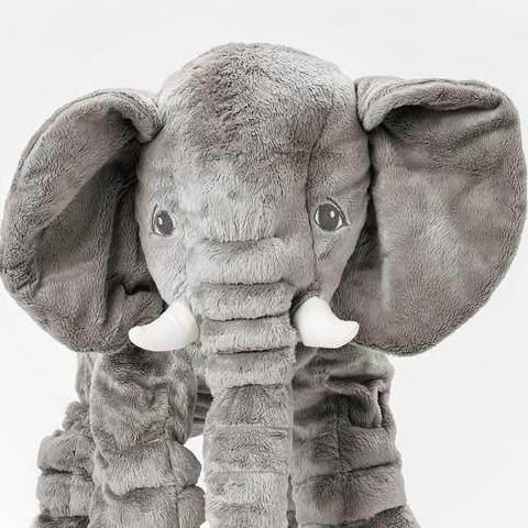 Boneka Gajah Besar Panjang 60 Cm Lembut Enak Di Peluk Abu Abu