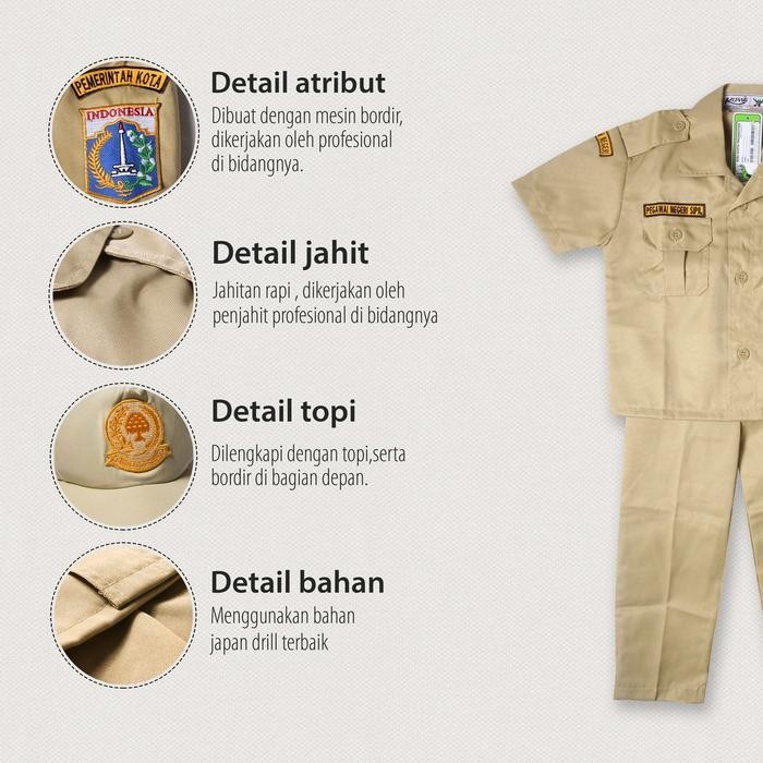 Seragam Profesi Pns Laki-Laki Pakaian Anak Baju Anak Setelan Anak Laki
