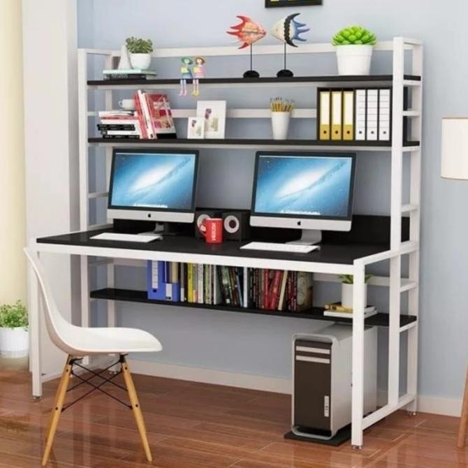 TERBARU meja rak tingkat belajar/ meja belajar rak / meja plus rak/ minimalis