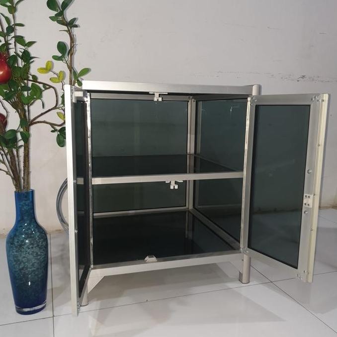 TERBARU LSG 735 48X48X55 s LEMARI MEJA RAK 2 SUSUN DISPENSER RAK GALON AIR MAGICOM ATAS  MEJA KUAT 5