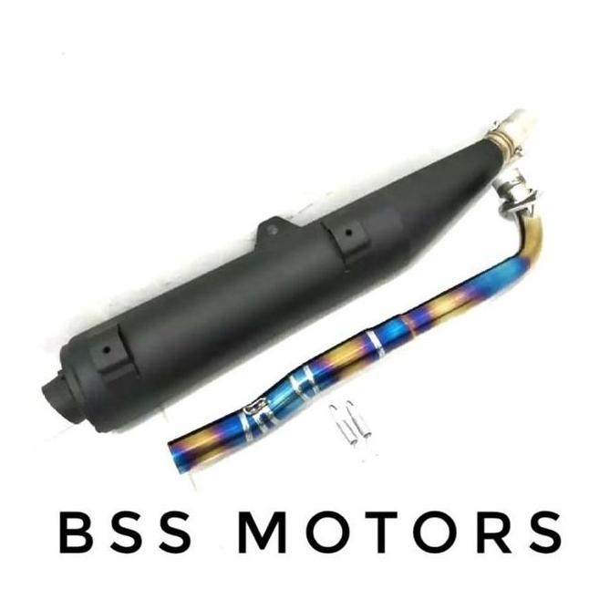 Knalpot Tsukigi Jupiter -Vega R-Vega Zr-Jupiter ZNew Leher Pelangi blue ASLI