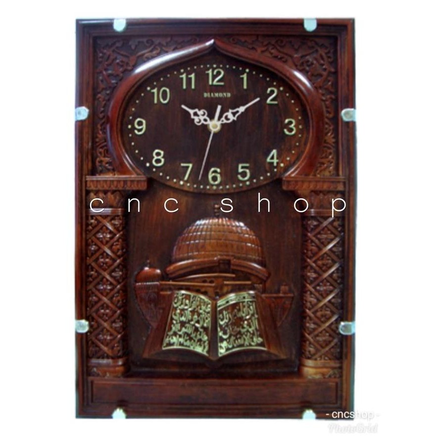 Jam Dinding Muslim Kaligrafi Timbul
