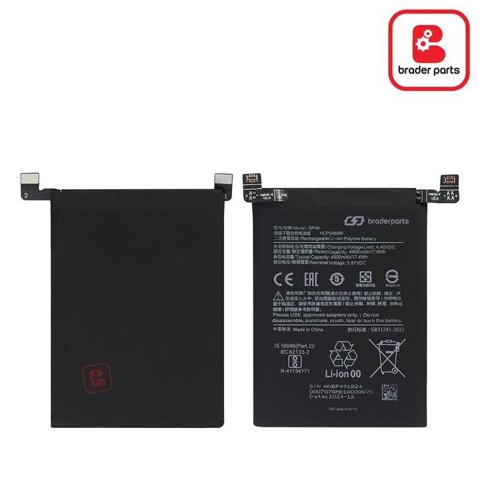 Braderparts Baterai Battery Batre  Untuk Model Xmi Pco F4 5G | K40S Bp49