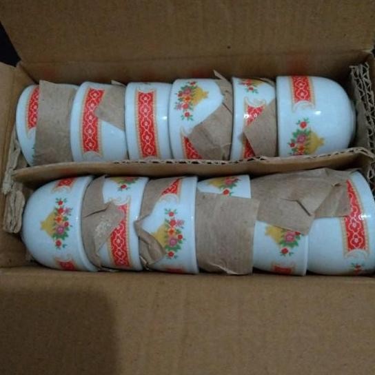 CUP KUE LUMPANG KERAMIK/CETAKAN KUE MANGKUK TALAM CUP TEA 12 PCS TEBAL