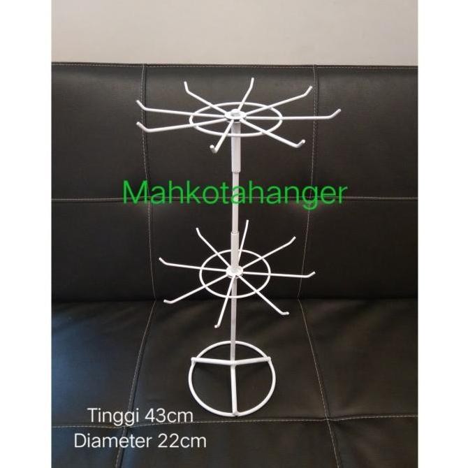 Rak Display putar matahari 2 susun gantungan aksesoris display