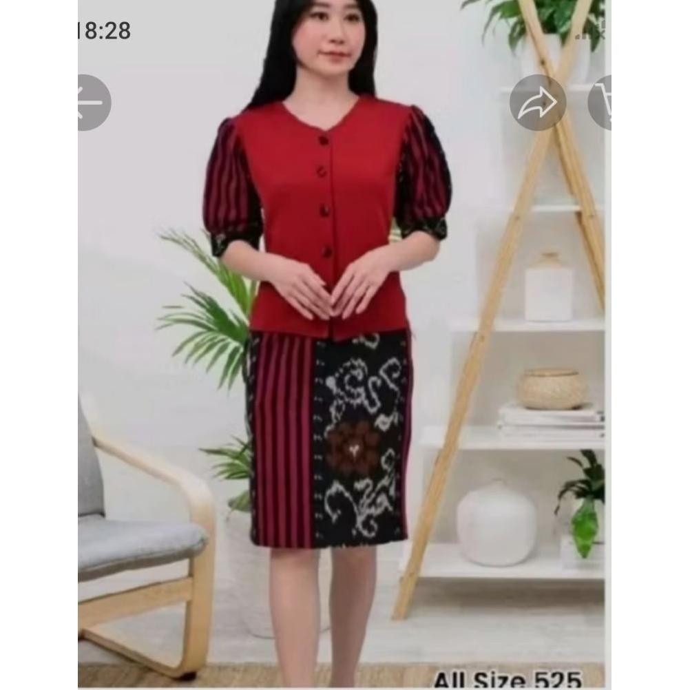 Update SET ROK WANITA TENUN SCUBA BAJU NATAL DAN SERAGAM 