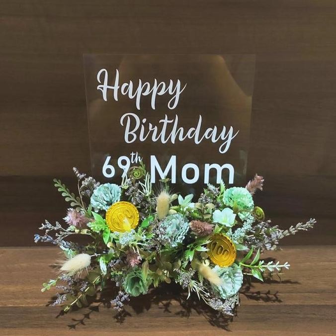 STANDING BUNGA MINI WOODEN AKRILIK/STANDING MINI UCAPAN PEMBUKAAN TOKO