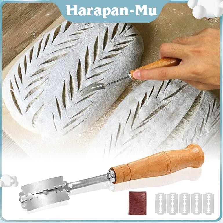 UGNDA Pisau Scoring Dough Pisau Sourdough Alat Pemotong Adonan Stainless Bread Cutter With Protectiv