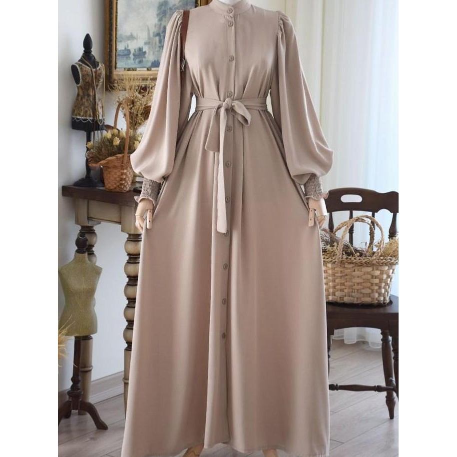 GAMIS KANCING WANITA SYIFA Crepe Muslim Syari Dress Maxi