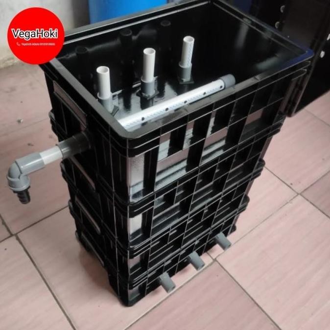 TRICKLE FILTER KOLAM KOI BOX FILTER MINI - Hitam 4susun