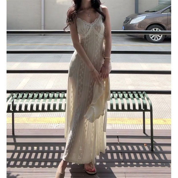 【COD】Gaun suspender cantik dan cantik, gaun suspender kelas atas dan ramping dengan temperamen