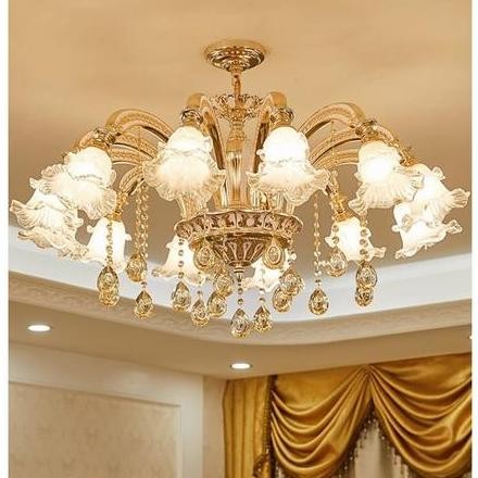 LAMPU GANTUNG RUANG TAMU BUNGA/LAMPU HIAS GANTUNG KRISTAL MEWAH