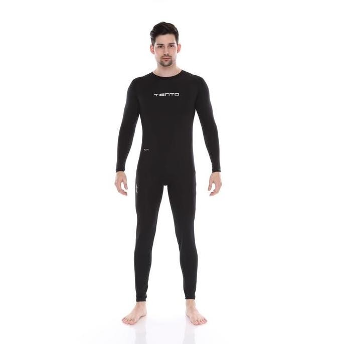 Tiento Wetsuit Basic Black Swimwear Baju Celana Pakaian Renang Diving