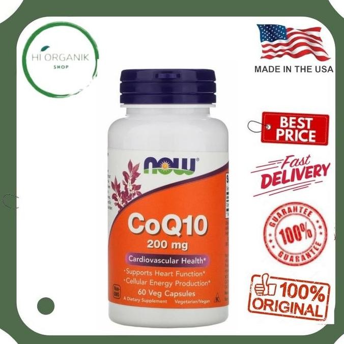Now Foods Coq10 200 Mg 60 Veg Caps Ori Usa Now Coq10 Original