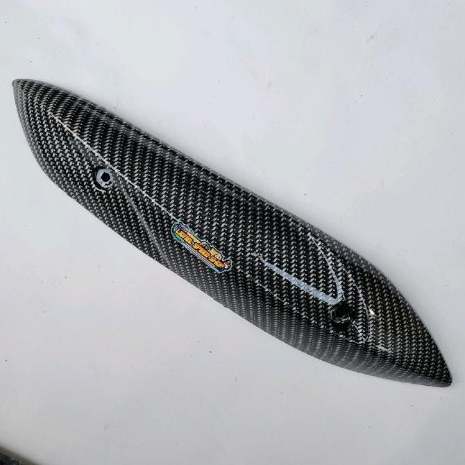 Tameng Pelindung Knalpot Karbon Super Mio Sporty Mio Smile Cover Tutup Knalpot Carbon Mio Lama Motor