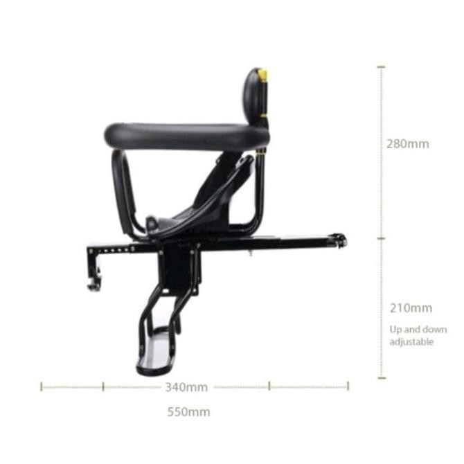 Boncengan Anak Sepeda Depan Mtb & Lipat Dengan Sabuk, Bar Pelindung & Rangka Aluminium Anti Karat