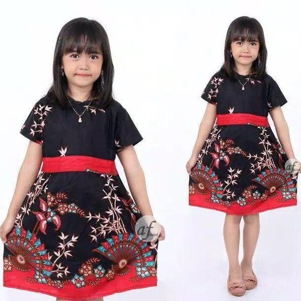 Dress batik anak perempuan - Pakaian Batik Anak Perempuan 2-12 Tahun