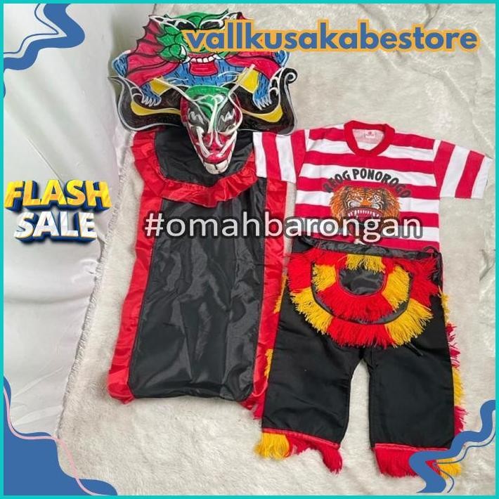 TERMURAH Mainan Anak Stelan Kaos Celana Reog Ponorogo dan Barongan Devil Caplokan Spon Free Embong K