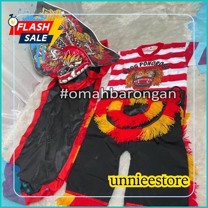 TERMURAH Mainan Anak Stelan Kaos Celana Reog Ponorogo dan Barongan Devil Caplokan Spon Free Embong K