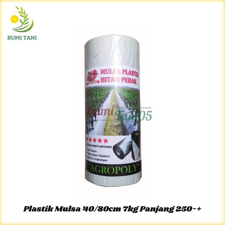 LEGOLANT- Plastik Mulsa Hitam Perak Ukuran 40/80cm 7 Kg Plastik Pertanian