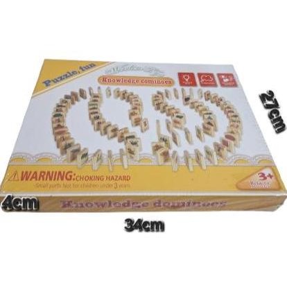 [Capt] Mainan Interaktif Orang Tua Anak Permainan Susun Puzzle Balok Kayu Domino Gambar Ilmu Pengeta