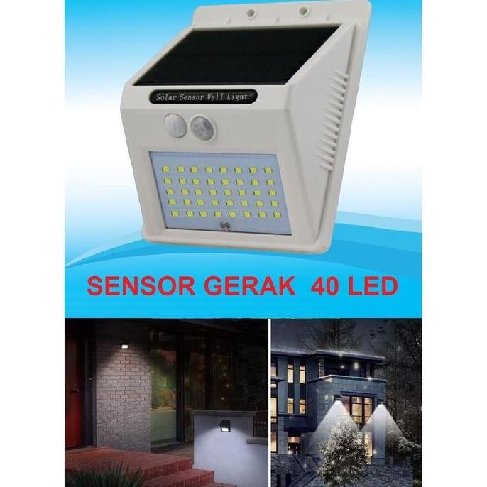 ENOTECA - LAMPU 40 LED - 5 WATT TENAGA SURYA - SENSOR OPTIK & WATERPROOF