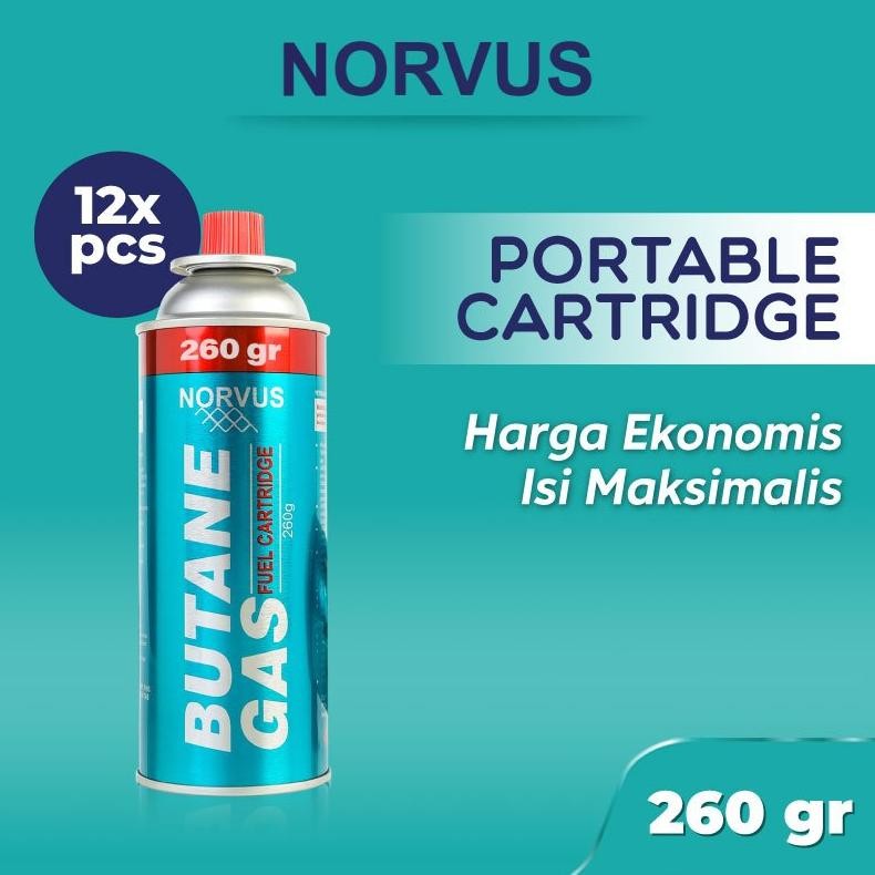 IDEALE- Portable Gas Bundling 12 pcs 260g - NORVUS Butane Gas